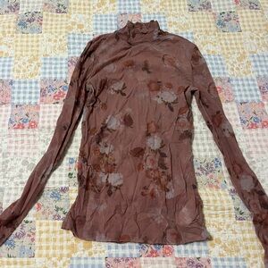 Aritzia mesh floral top